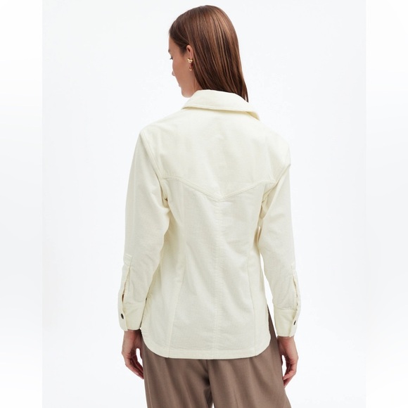 Madewell Corduroy Relaxed Shirt-Jacket in Winter White size XS oversized Shacket - Picture 4 of 11